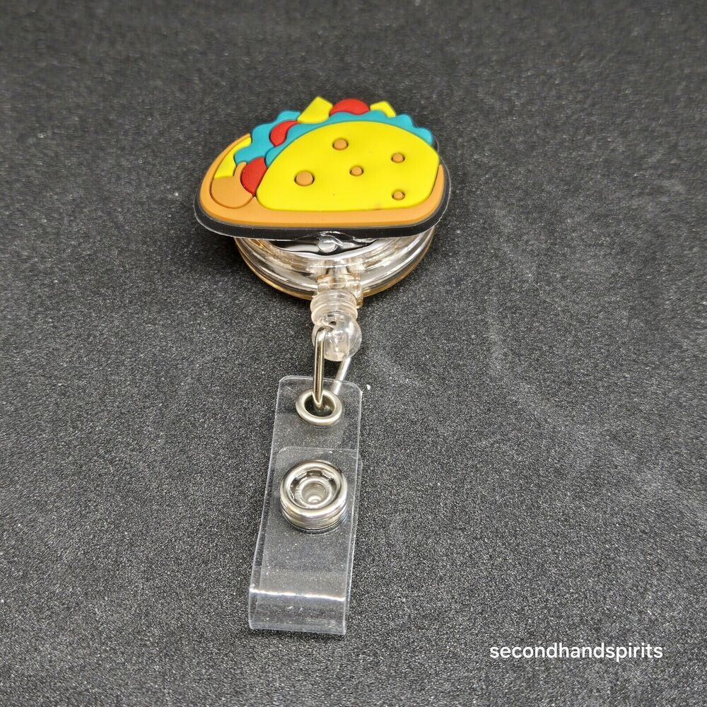 Taco Badge Reel, Retractable Badge Holder Clip, ID Holder